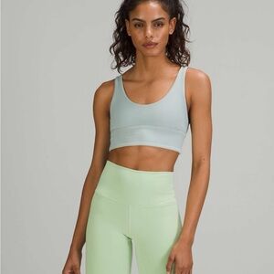 Lululemon Align Bra Nulu Reversible A/B Cup Size 8 Silver Blue / White Opal